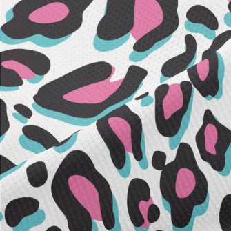Fluorescent Pink Leopard Print Piqué