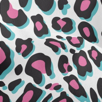 Fluorescent Pink Leopard Print Lightweight Performance Linen