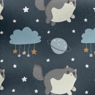 Cosmic Star Cat Jersey Backed Fleece