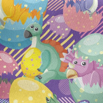 Colorful Dinosaurs Jersey Backed Fleece