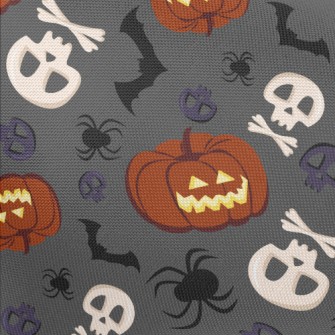 Mean Pumpkin Skull Pongee