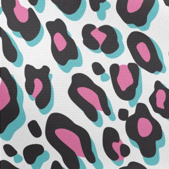 Fluorescent Pink Leopard Print Pongee