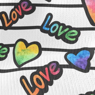 Stripe Smudged Heart Stretch Jersey