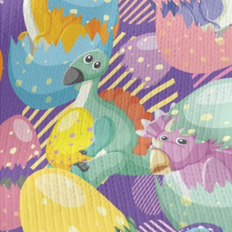 Colorful Dinosaurs Stretch Jersey