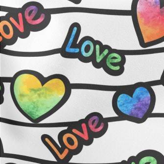 Stripe Smudged Heart Lightweight Cotton Poplin