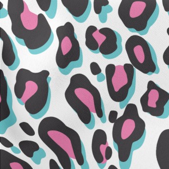 Fluorescent Pink Leopard Print Lightweight Cotton Poplin