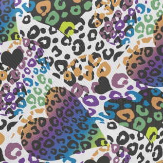 Gorgeous Leopard Heart Midweight Cotton Poplin