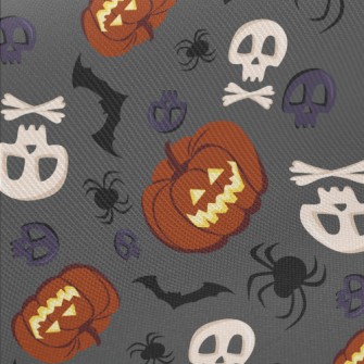 Mean Pumpkin Skull Midweight Cotton Poplin