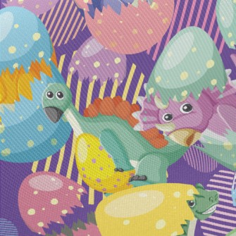 Colorful Dinosaurs Midweight Cotton Poplin