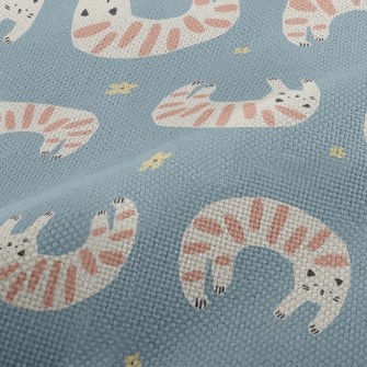 Curved Striped Cat Performance Linen
