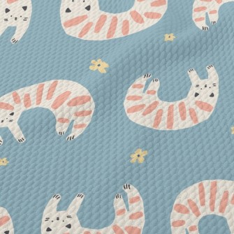 Curved Striped Cat Birdseye Piqué