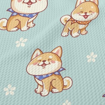 Healing Smiling Shiba Inu Birdseye Piqué