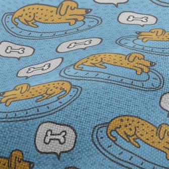 Puppy Dreams About Dog Bones Performance Linen