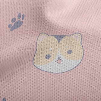 Cute Big-headed Akita Dog Athletic Mesh Flat Back