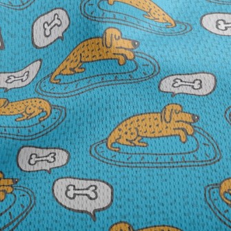 Puppy Dreams About Dog Bones Athletic Mesh Flat Back