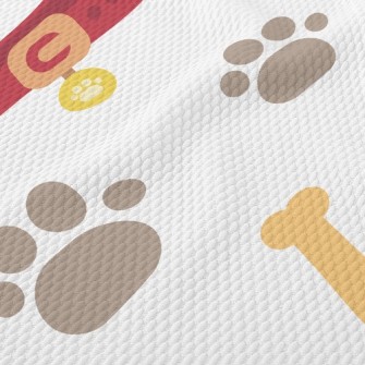 Collar Footprint Dog Bone Birdseye Piqué
