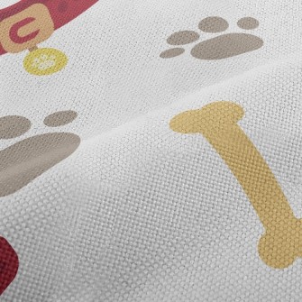 Collar Footprint Dog Bone Performance Linen