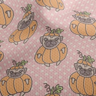 Pug In Pumpkin Outfit Athletic Mesh Flat Back