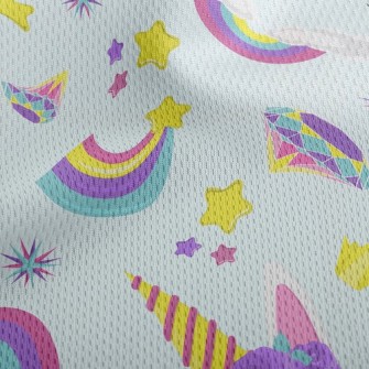 Colorful Rainbow Unicorn Athletic Mesh Flat Back
