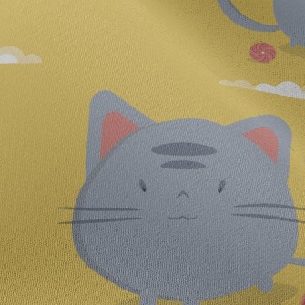 Round Cat And Yarn Ball Chiffon