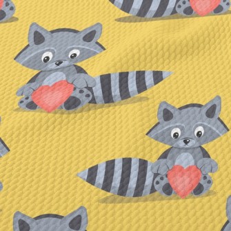 Striped Raccoon Heart Birdseye Piqué