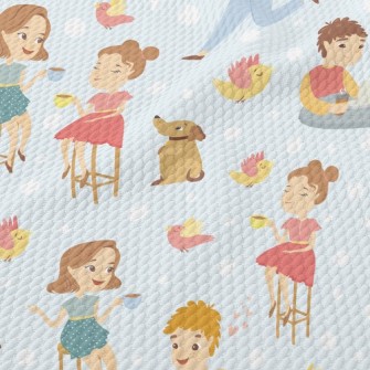 Leisurely Afternoon Tea People Birdseye Piqué