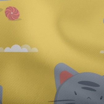 Round Cat And Yarn Ball Dobby