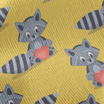 Striped Raccoon Heart Standard Corduroy