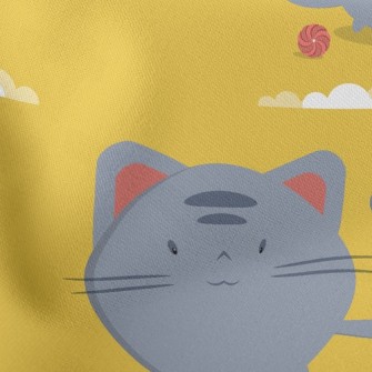 Round Cat And Yarn Ball Stretch Ponte