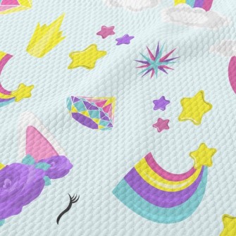 Colorful Rainbow Unicorn Birdseye Piqué