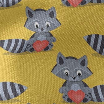 Striped Raccoon Heart Waterproof Canvas