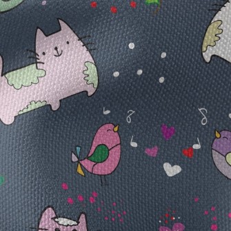 Psychedelic Cats And Birds Waterproof Canvas