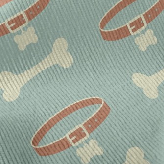 Dog Collar With Bones Standard Corduroy