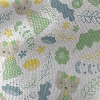 Kitten Wears Elegant Dotted Ou Waterproof Canvas