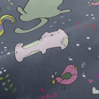 Psychedelic Cats And Birds Performance Linen