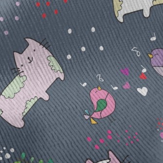 Psychedelic Cats And Birds Standard Corduroy