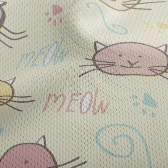 Daze Little Cat With Eyes Athletic Mesh Flat Back