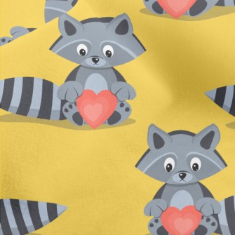 Striped Raccoon Heart Micro Fleece