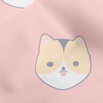 Cute Big-headed Akita Dog Micro Fleece
