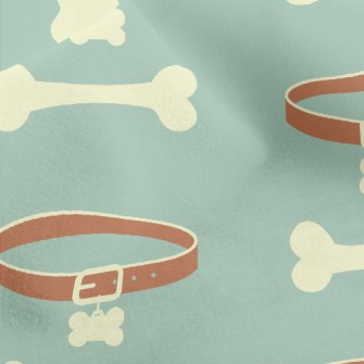Dog Collar With Bones Micro Fleece