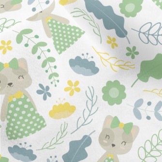 Kitten Wears Elegant Dotted Ou Micro Fleece