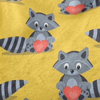 Striped Raccoon Heart Minky