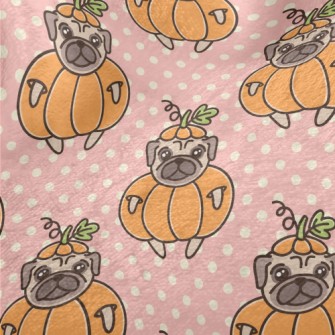 Pug In Pumpkin Outfit Minky