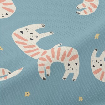 Curved Striped Cat Piqué