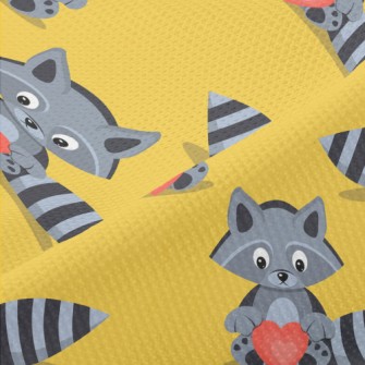 Striped Raccoon Heart Piqué
