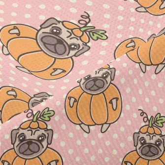 Pug In Pumpkin Outfit Piqué