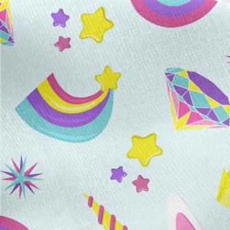 Colorful Rainbow Unicorn Jersey Backed Fleece