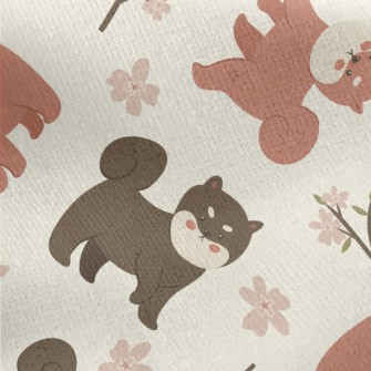 Cute Serious Akita Dog Jersey Backed Fleece