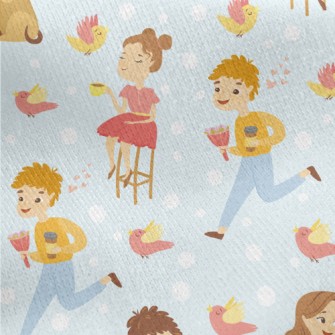 Leisurely Afternoon Tea People Jersey Backed Fleece