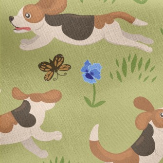 Running Beagle Jersey Backed Fleece